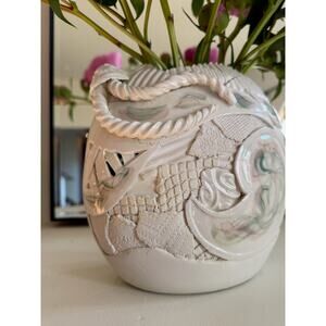c. 1980s Gail Markiewicz Art Pottery Vase Vessel White Studio Art Ceramic